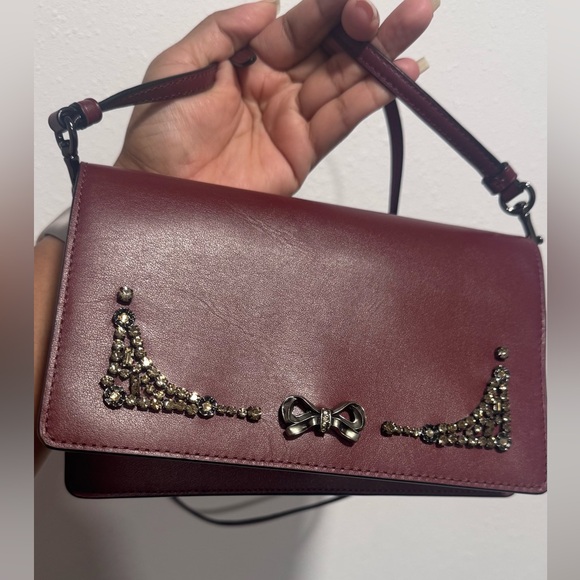 Coach X Selena Gomez Burgundy Crossbody Bag with Embellishments - Picture 1 of 10